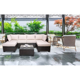 Outdoor Garden Patio Furniture 7Piece PE Rattan Wicker Cushioned Sofa Sets And Coffee Table, Patio Furniture Setoutdoor Couchoutdoor Couch Patio Furnitureoutdoor Sofapatio Couch