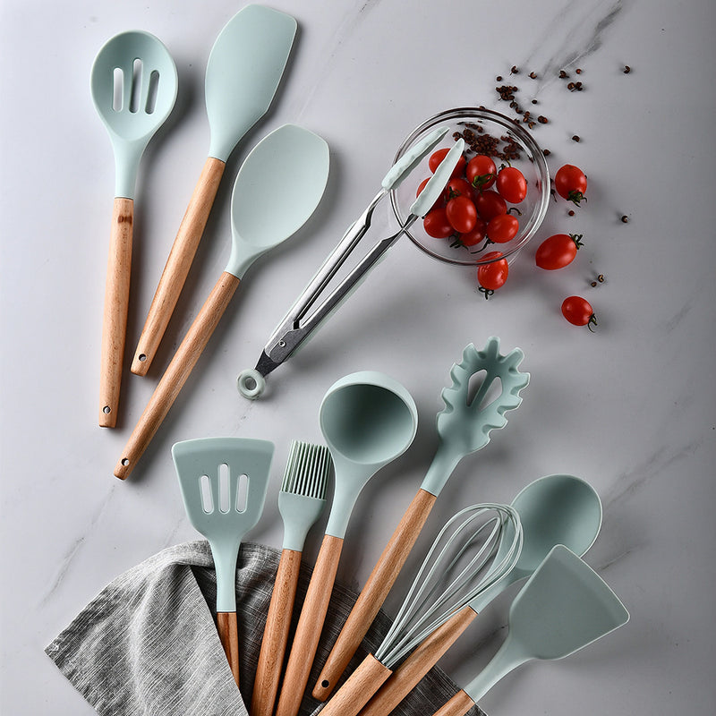 Silicone Kitchenware With Wooden Handle