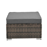 Patio Furniture, Outdoor Furniture, Seasonal PE Wicker Furniture, 4 Set Wicker Furniture With Tempered Glass Coffee Table