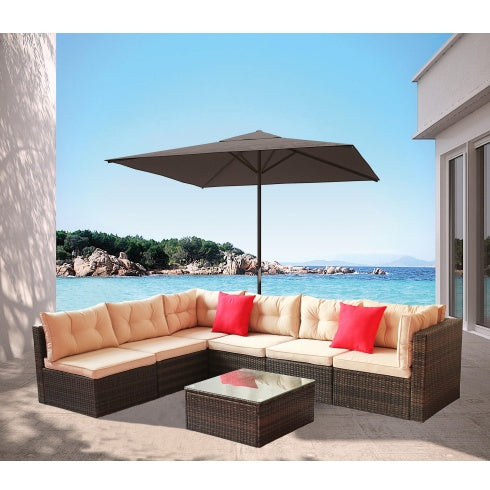 Patio Furniture Set PE Rattan Sectional Garden Furniture Corner Sofa Set