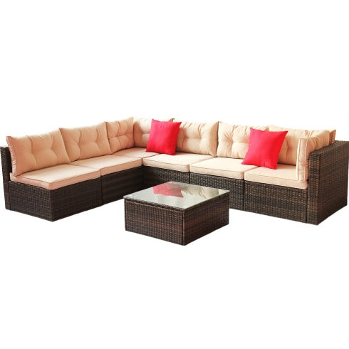 Patio Furniture Set PE Rattan Sectional Garden Furniture Corner Sofa Set